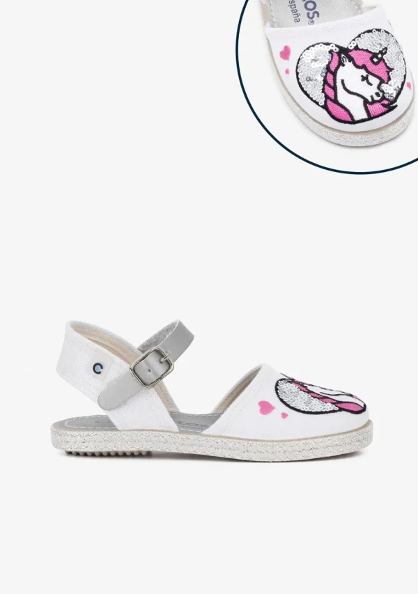Conguitos Alpargatas De Niña Lentejuelas Unicornio^ Alpargatas