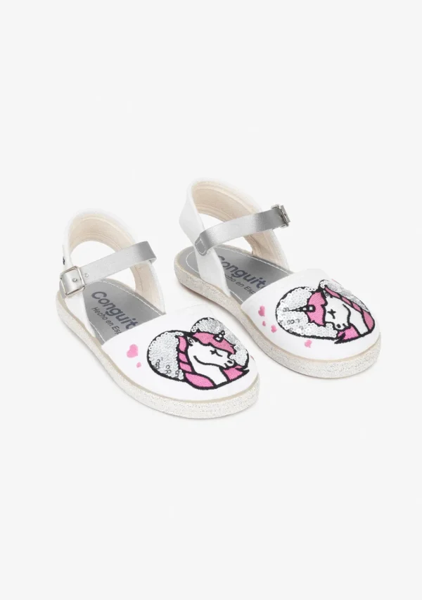 Conguitos Alpargatas De Niña Lentejuelas Unicornio^ Alpargatas