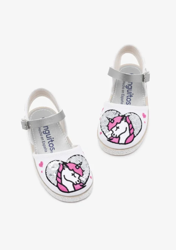 Conguitos Alpargatas De Niña Lentejuelas Unicornio^ Alpargatas