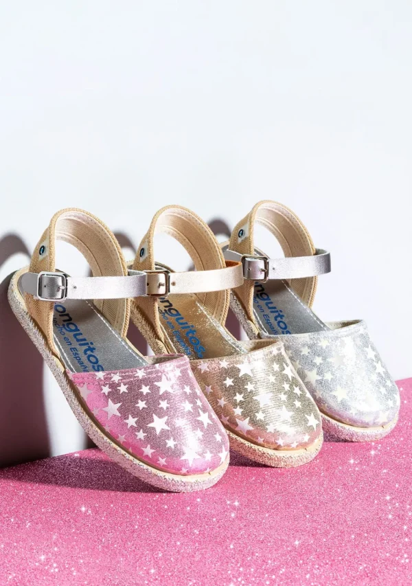 Conguitos Alpargatas De Niña Plata Brillo En La Oscuridad^ Alpargatas