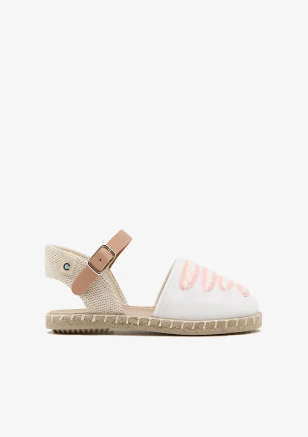 Conguitos Alpargatas Hebilla Tiras Blanco^ Alpargatas | Zapatos De Ceremonia