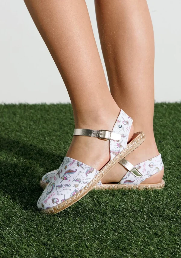 Conguitos Alpargatas Unicornios Hebilla Blanco^ Alpargatas