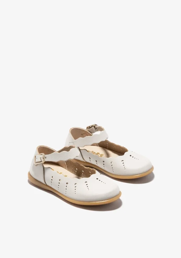 Conguitos Bailarinas De Bebé Hebilla Ondas Beige^ Bailarinas | Zapatos De Ceremonia