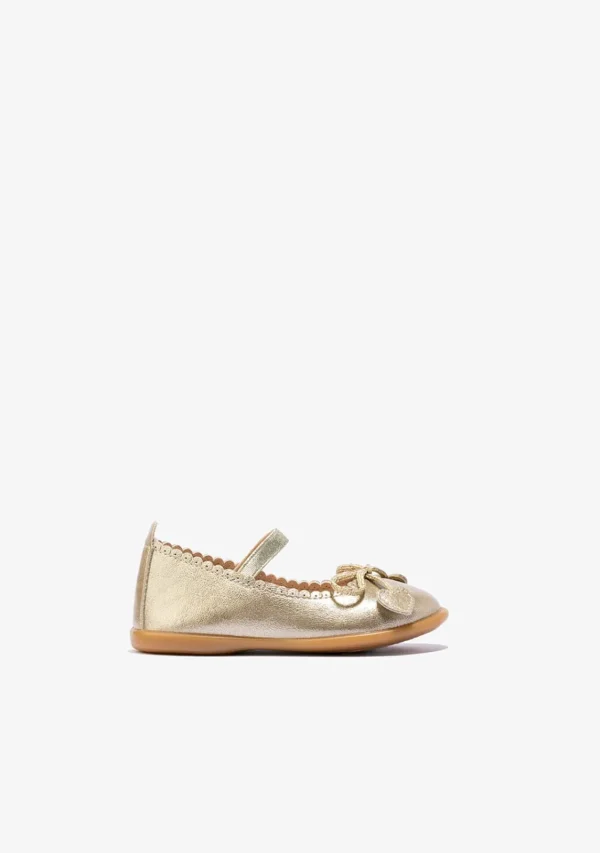 Conguitos Bailarinas De Bebé Metalizado Platino^ Bailarinas | Zapatos De Ceremonia