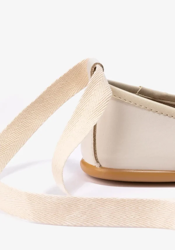 Conguitos Bailarinas De Niña Con Lazo Napa Beige B&W^ Zapatos | Zapatos De Ceremonia