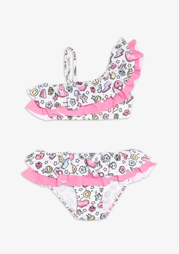 Conguitos Bikini Estampado De Cuentas Blanco De Niña^ Baño