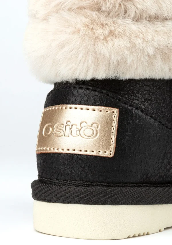 Conguitos Botas Australianas De Bebé Aviador Pelo Negro^ Botas Australianas | Botas