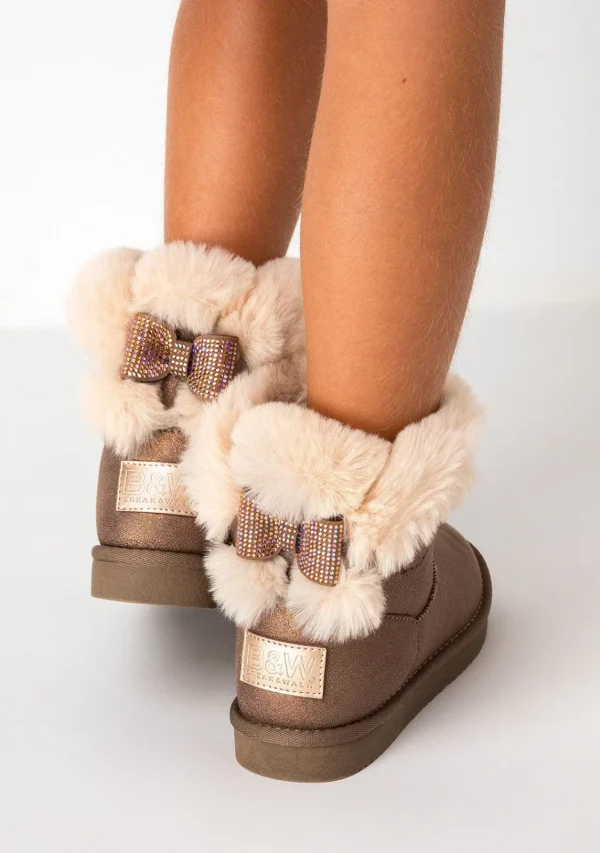Conguitos Botas Australianas De Niña Strass Bronce B&W^ Botas Australianas | Botas Australianas