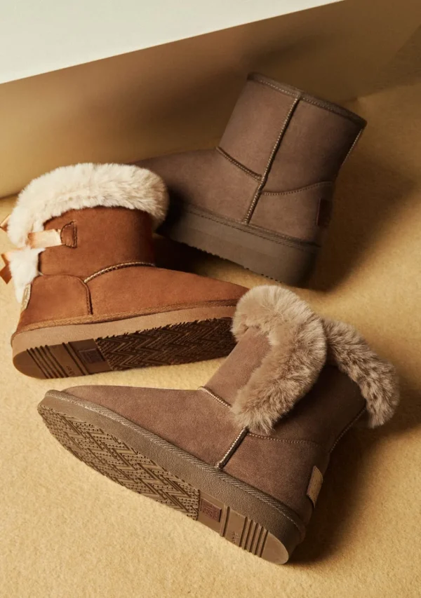 Conguitos Botas Australianas Lazo Pelo Water Repellent Tan B&W^ Botas Australianas | Botas Australianas