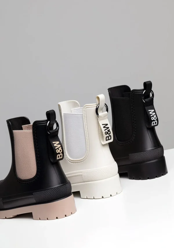 Conguitos Botas De Agua Unisex Negro Beige B&W^ Botas | Botas De Agua