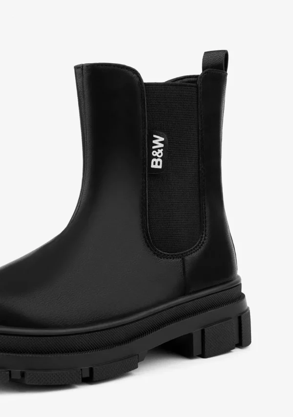 Conguitos Botas De Niña Elástico Napa Negro B&W^ Botas | Botas