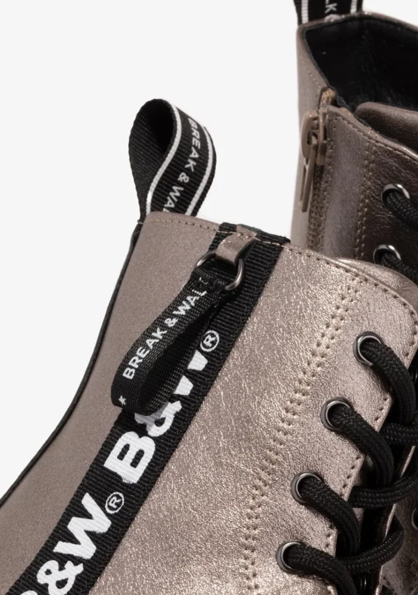 Conguitos Botas De Niña Militares Logo Plomo B&W^ Botas | Botas