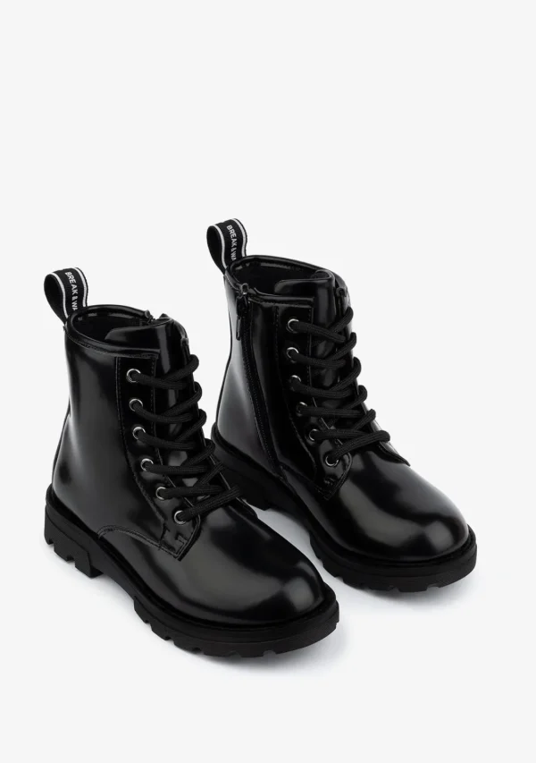 Conguitos Botas De Niña Militares Negro B&W^ Botas | Botas