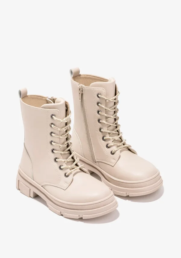 Conguitos Botas De Niña Napa Beige B&W^ Botas | Botas