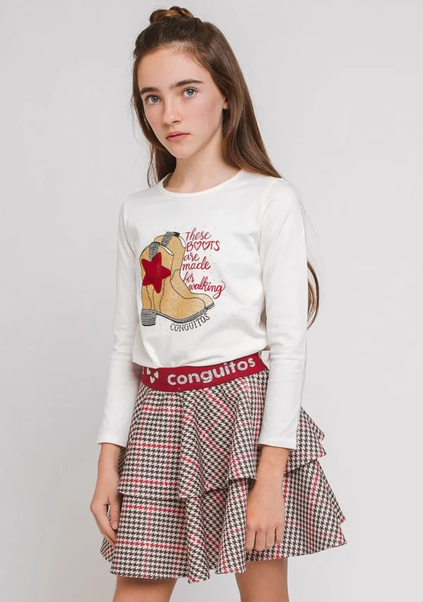 Conguitos Camiseta Con Luz De Niña Botas^ Camisetas | Camisetas Manga Larga