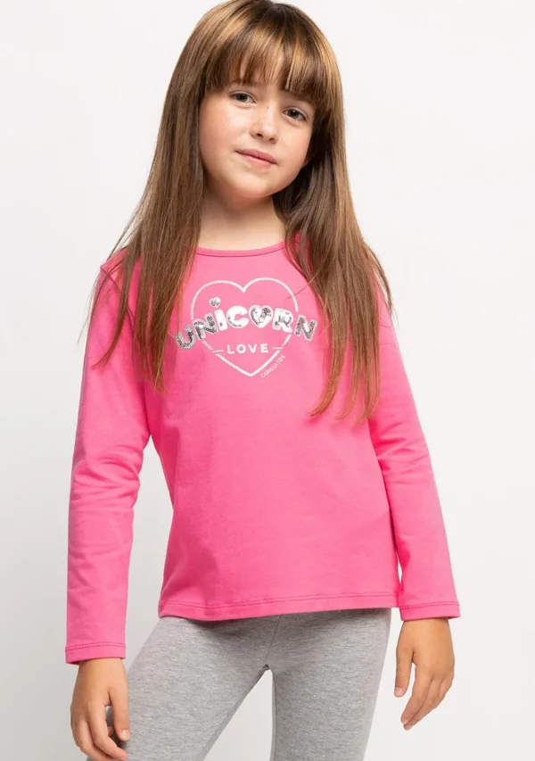 Conguitos Camiseta De Niña Unicorn Love Fucsia^ Camisetas | Camisetas Manga Larga