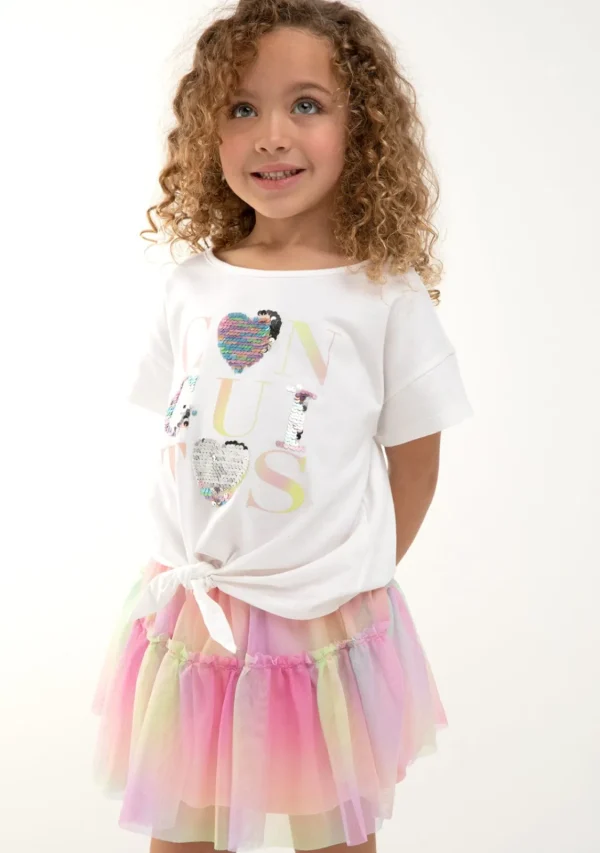 Conguitos Camiseta Lentejuelas Corazones Blanco^ Camisetas