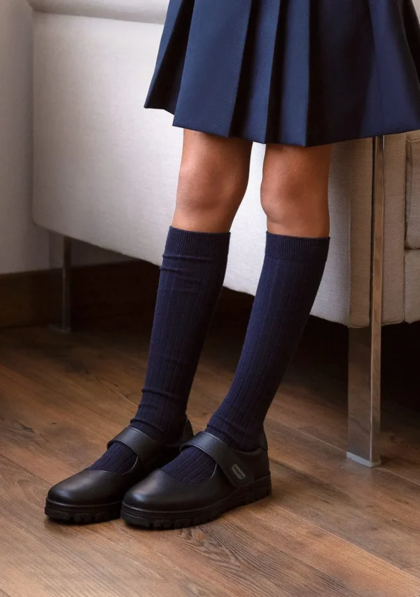 Conguitos Colegiales Niña Marino Piel Lavable Dentado^ Colegiales