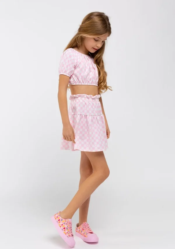 Conguitos Falda De Niña Cuadros Rosa^ Faldas