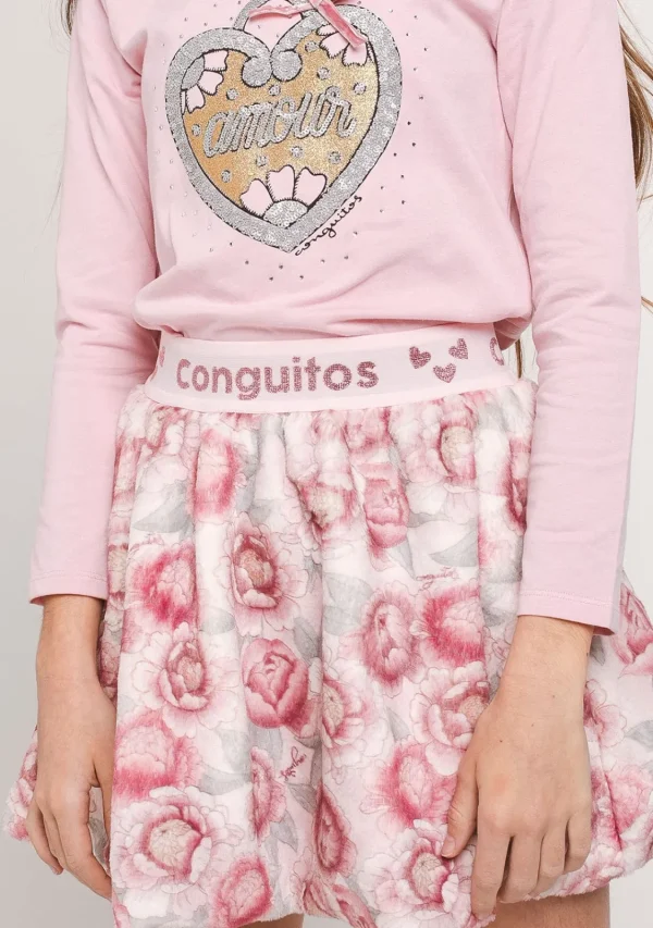 Conguitos Falda De Niña Pelo Rosas^ Faldas