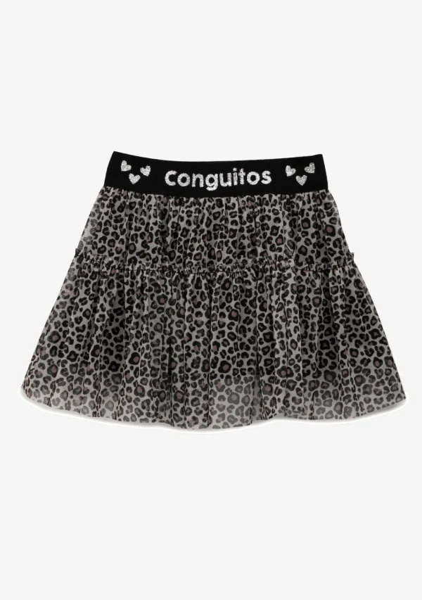 Conguitos Falda De Niña Tul Leopardo^ Faldas