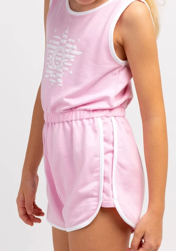 Conguitos Mono Liso Felpa Ribete Rosa Niña^ Vestidos De Verano | Vestidos