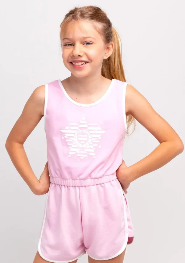 Conguitos Mono Liso Felpa Ribete Rosa Niña^ Vestidos De Verano | Vestidos