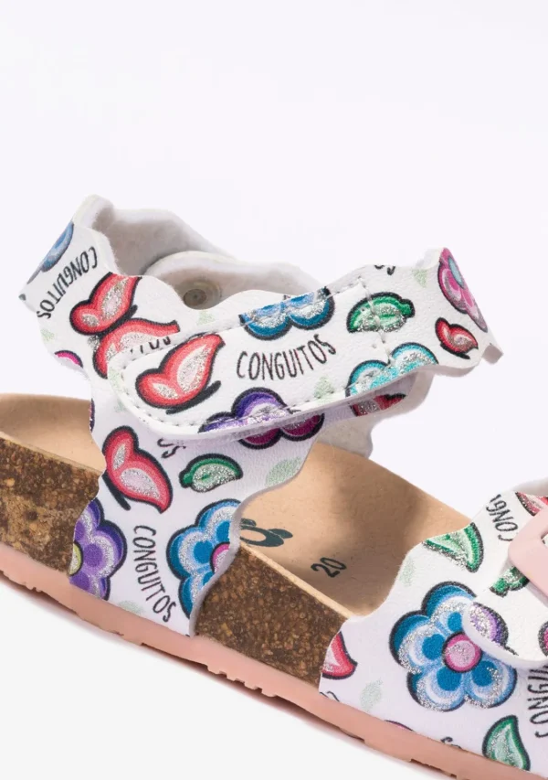 Conguitos Sandalias De Bebé Bio Flores Blanco^ Sandalias | Sandalias Bio
