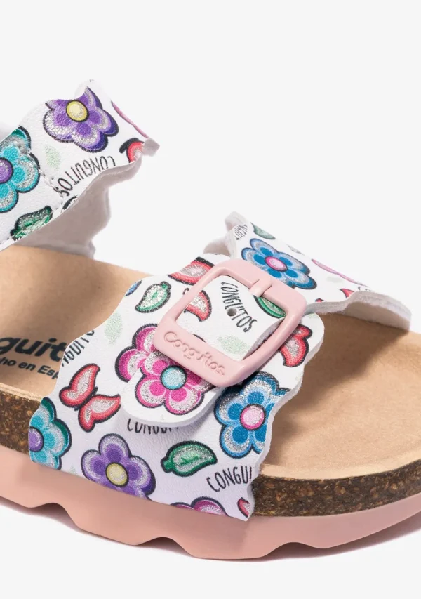Conguitos Sandalias De Niña Bio Flores Blanco^ Sandalias Bio | Sandalias