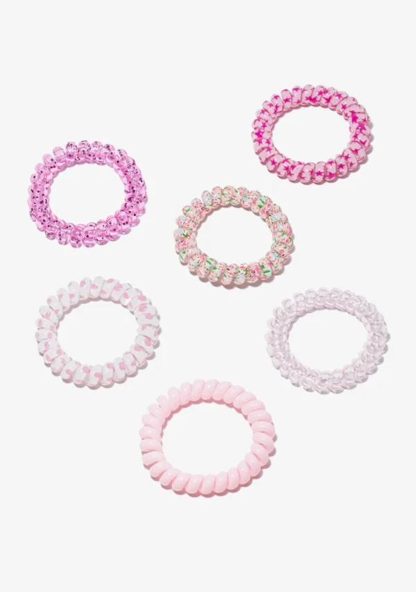 Conguitos Set Coleteros Espiral Rosa^ Para El Pelo