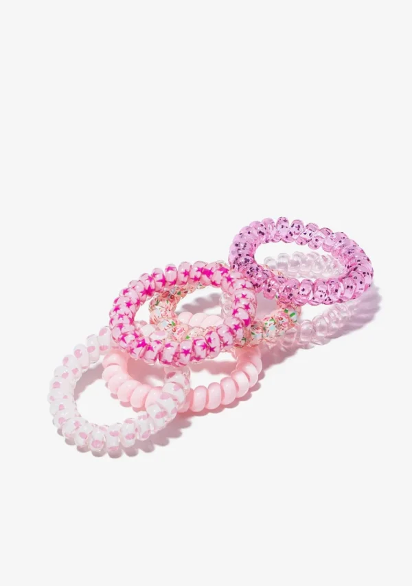Conguitos Set Coleteros Espiral Rosa^ Para El Pelo