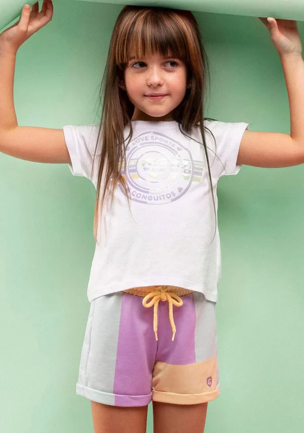 Conguitos Short Deportivo De Niña Liso Patchwork Multicolor^ Shorts