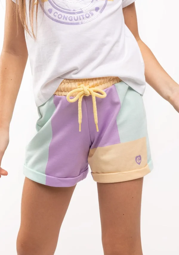 Conguitos Short Deportivo De Niña Liso Patchwork Multicolor^ Shorts