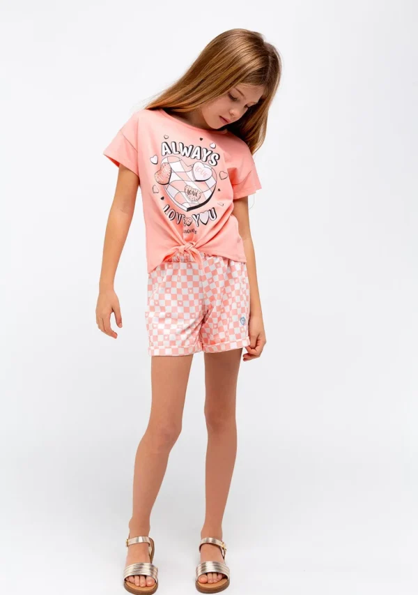 Conguitos Short Niña Cuadros Naranja^ Shorts