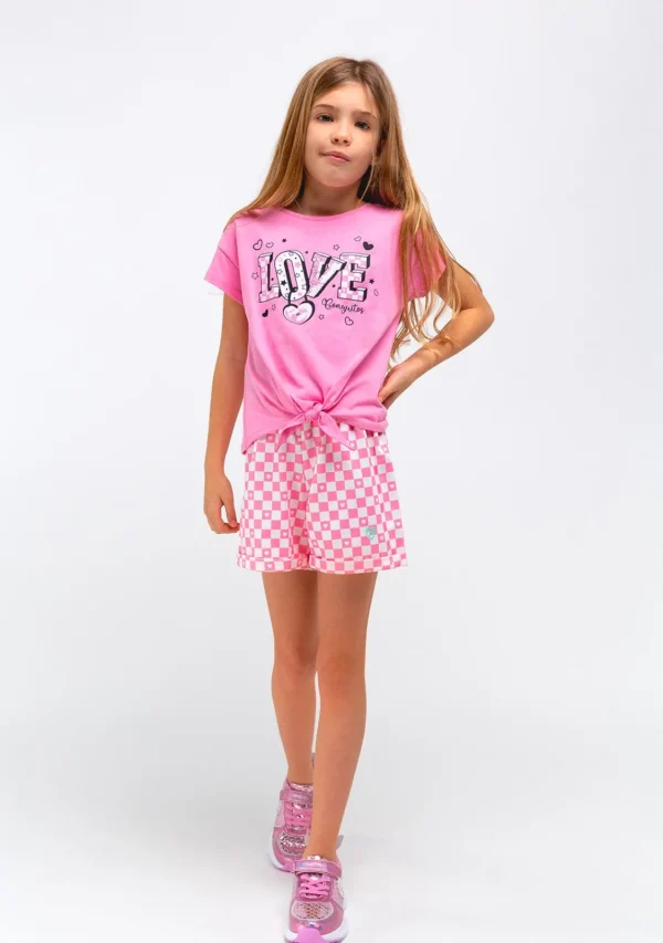 Conguitos Short Niña Cuadros Rosa^ Shorts