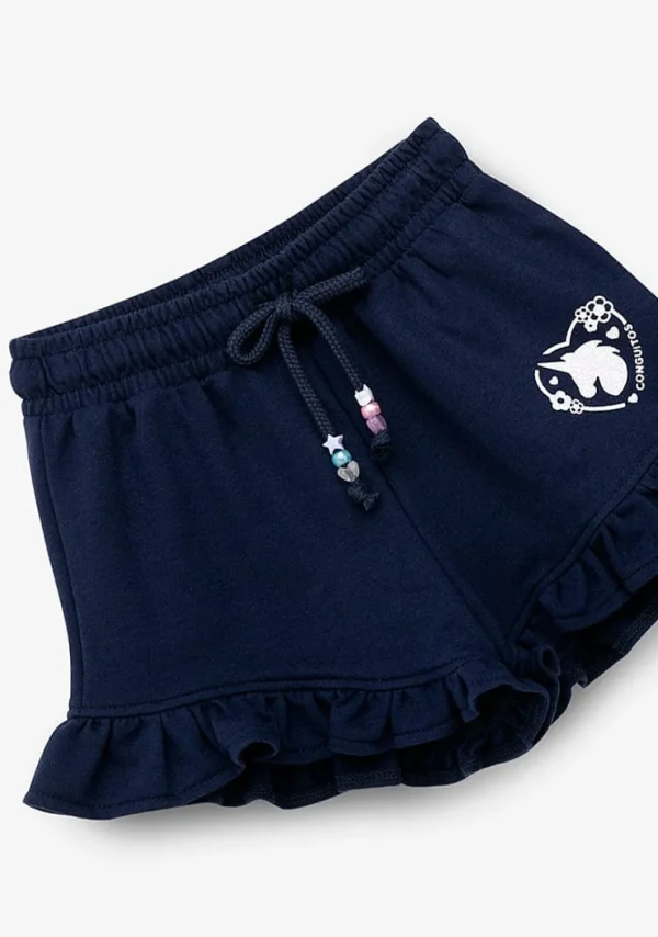 Conguitos Short Niña Felpa Unicornio Azul Marino^ Shorts