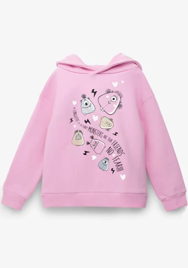 Conguitos Sudadera De Niña Capucha Monstruos Rosa^ Sudaderas