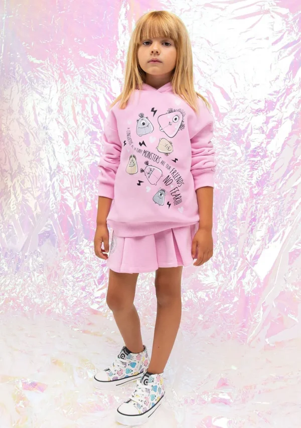 Conguitos Sudadera De Niña Capucha Monstruos Rosa^ Sudaderas