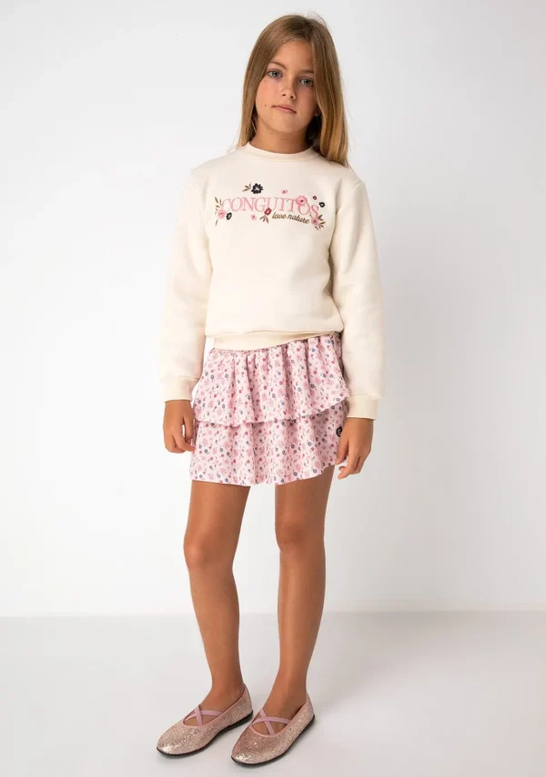 Conguitos Sudadera De Niña Flores Beige^ Sudaderas