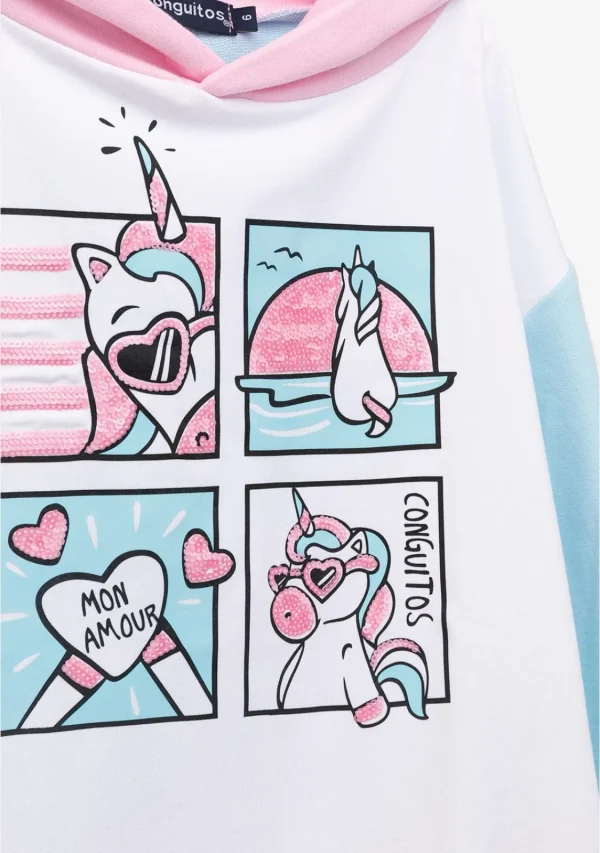 Conguitos Sudadera Niña Lentejuelas Unicornio Multicolor^ Sudaderas