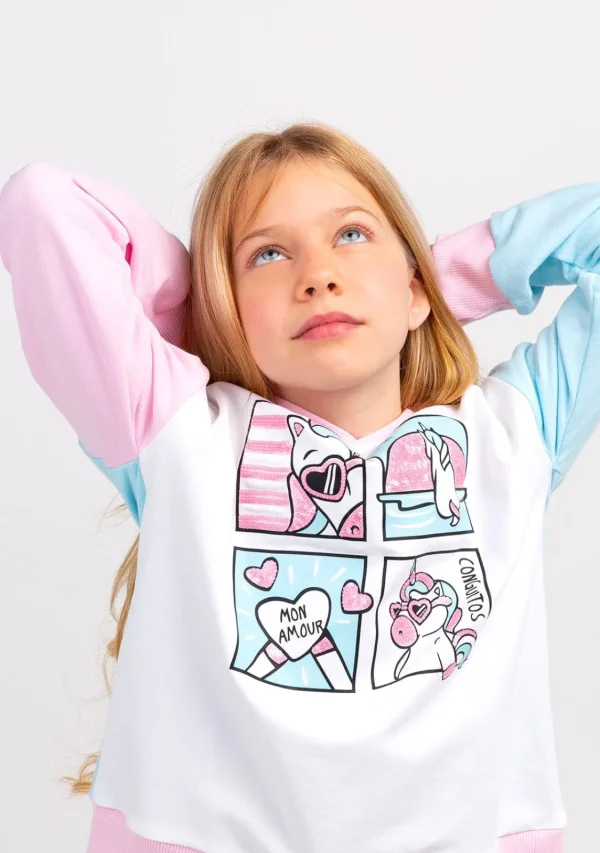 Conguitos Sudadera Niña Lentejuelas Unicornio Multicolor^ Sudaderas
