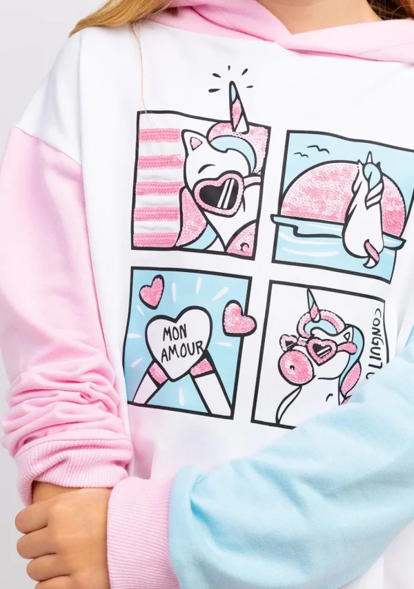 Conguitos Sudadera Niña Lentejuelas Unicornio Multicolor^ Sudaderas