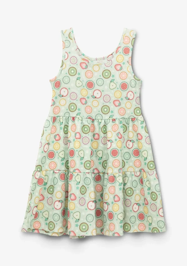 Conguitos Vestido Niña Estampado Frutas Menta^ Vestidos De Verano | Vestidos