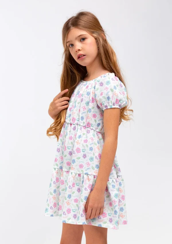 Conguitos Vestido Niña Estampado Flores Blanco^ Vestidos De Verano | Vestidos