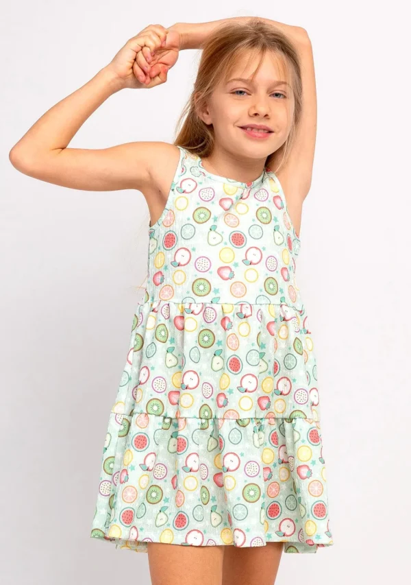 Conguitos Vestido Niña Estampado Frutas Menta^ Vestidos De Verano | Vestidos