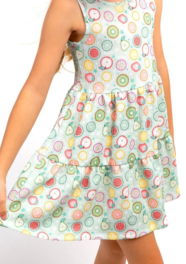 Conguitos Vestido Niña Estampado Frutas Menta^ Vestidos De Verano | Vestidos