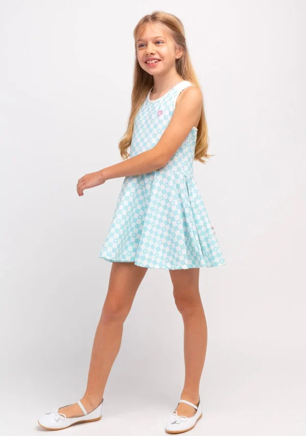 Conguitos Vestido De Niña Skater Cuadros Azul Claro^ Vestidos De Verano | Vestidos