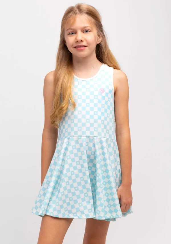 Conguitos Vestido De Niña Skater Cuadros Azul Claro^ Vestidos De Verano | Vestidos