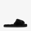 Conguitos Zapatilla De Casa Con Punta Abierta Negro^ Zapatillas De Casa | Zapatillas De Casa