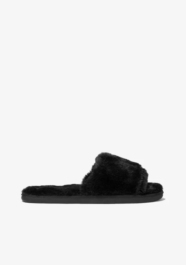 Conguitos Zapatilla De Casa Con Punta Abierta Negro^ Zapatillas De Casa | Zapatillas De Casa